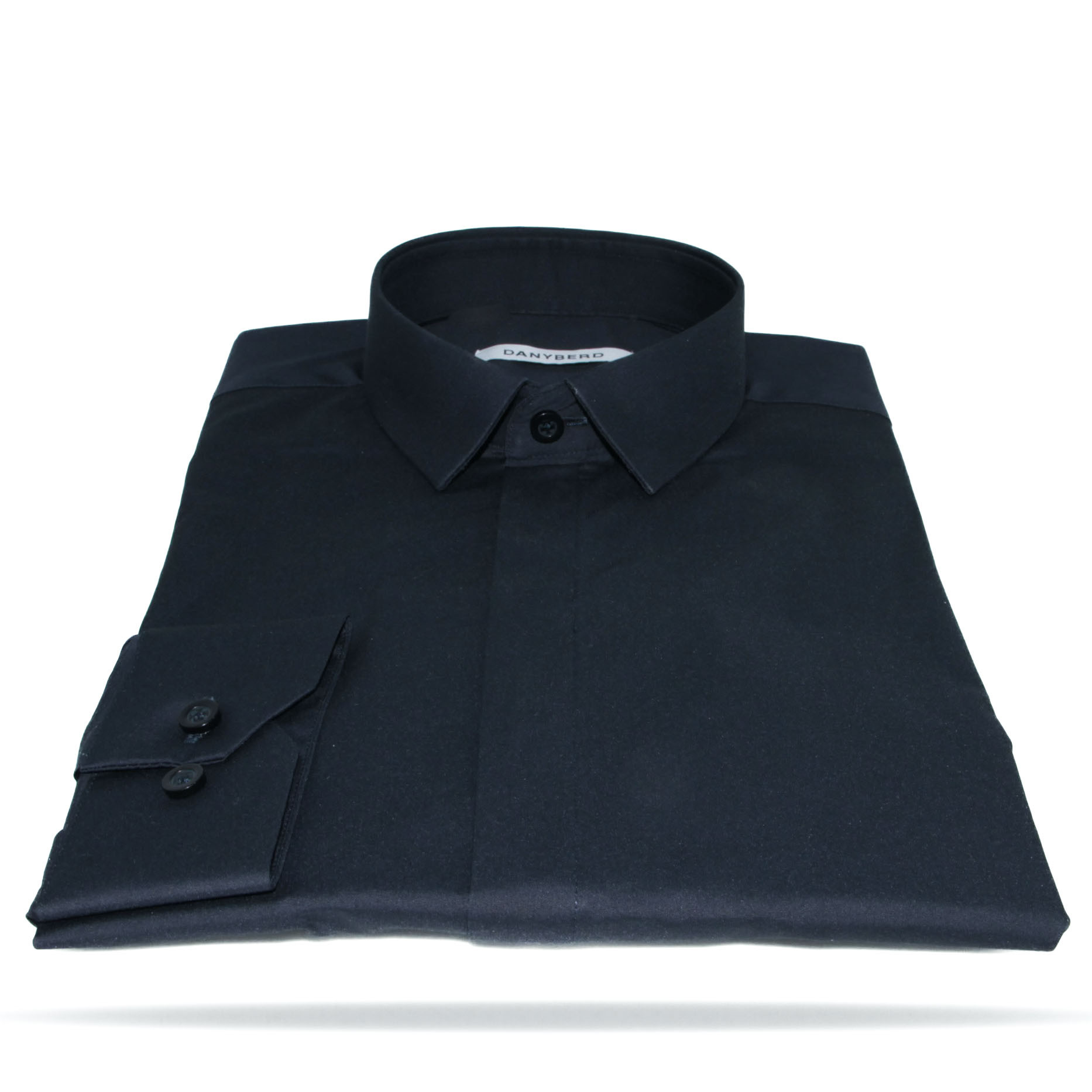 Chemise micro col cache boutons - Marine - Danyberd