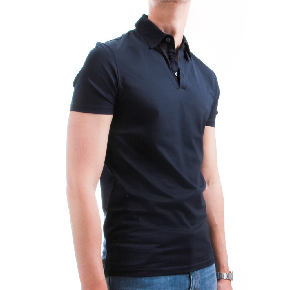 Polo homme fil d’ecosse marine