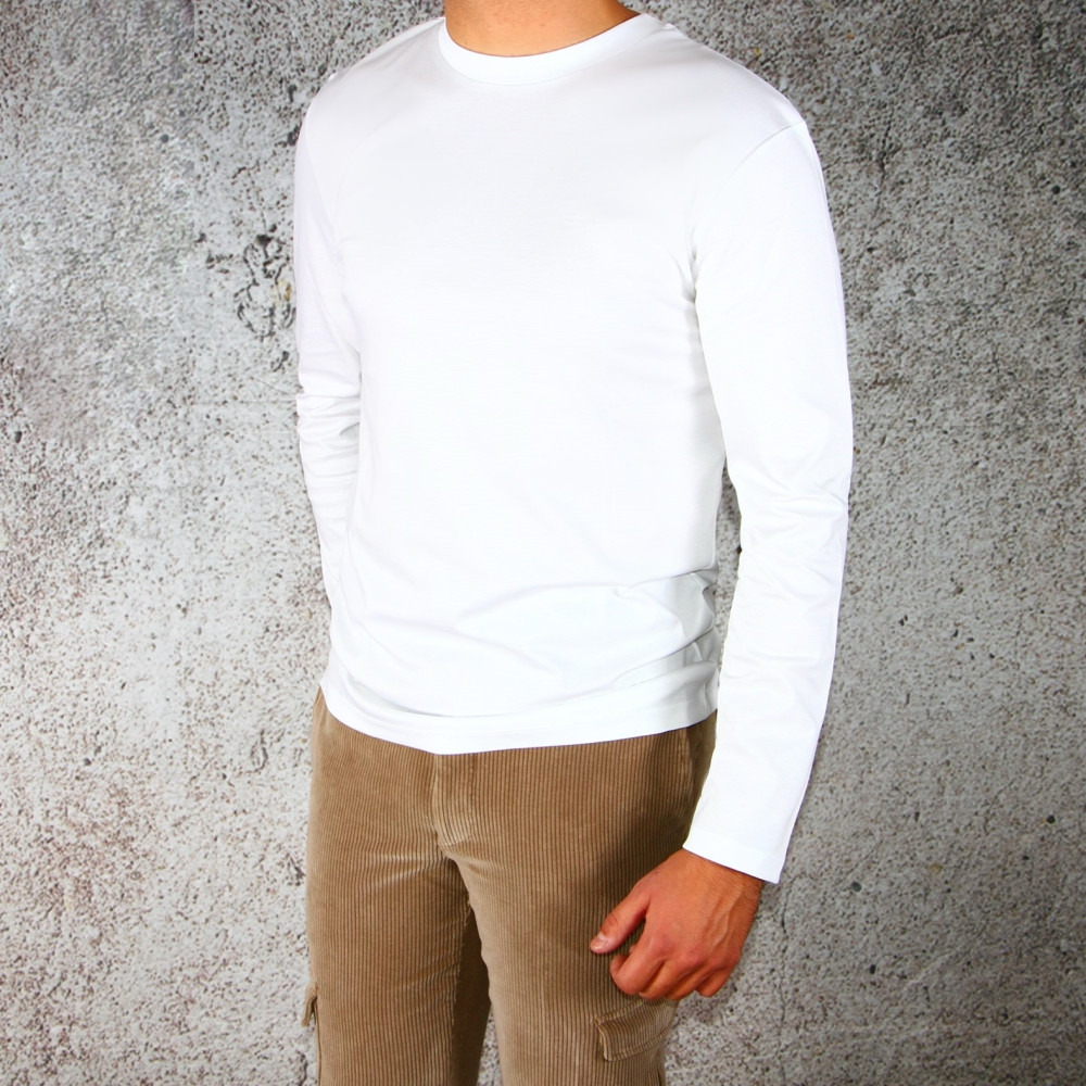 Tee-Shirt à manches longues : Blanc - 100% Ice coton