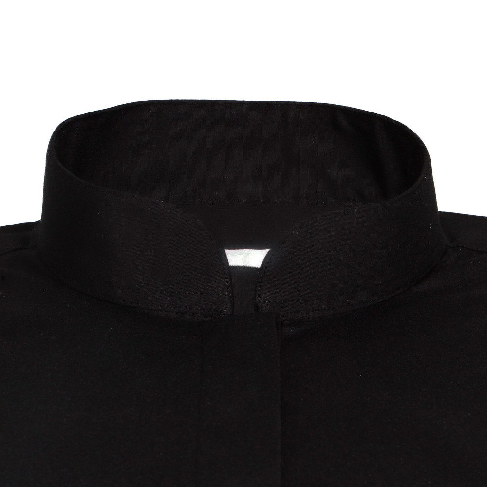 Chemise Confort: noir - Col Officier (chemise)