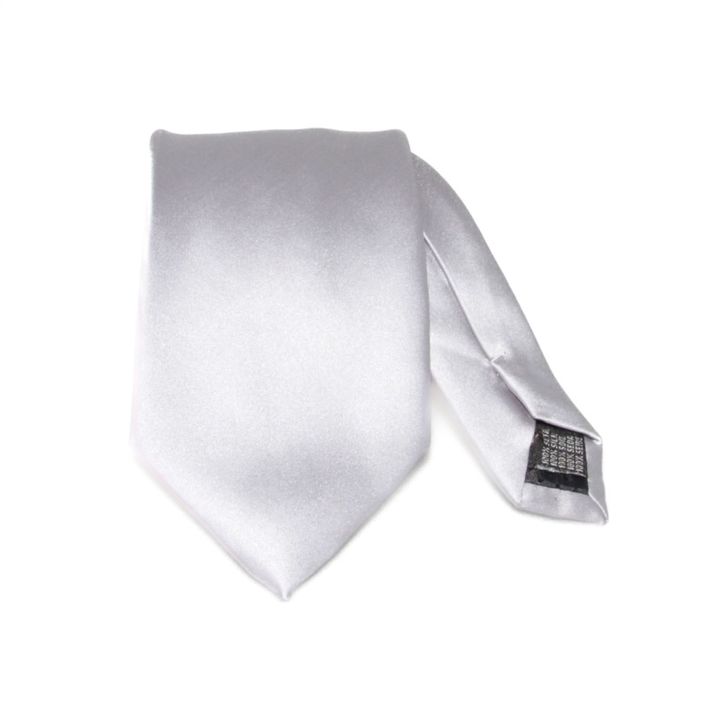 Cravate en Soie : gris clair - Large 