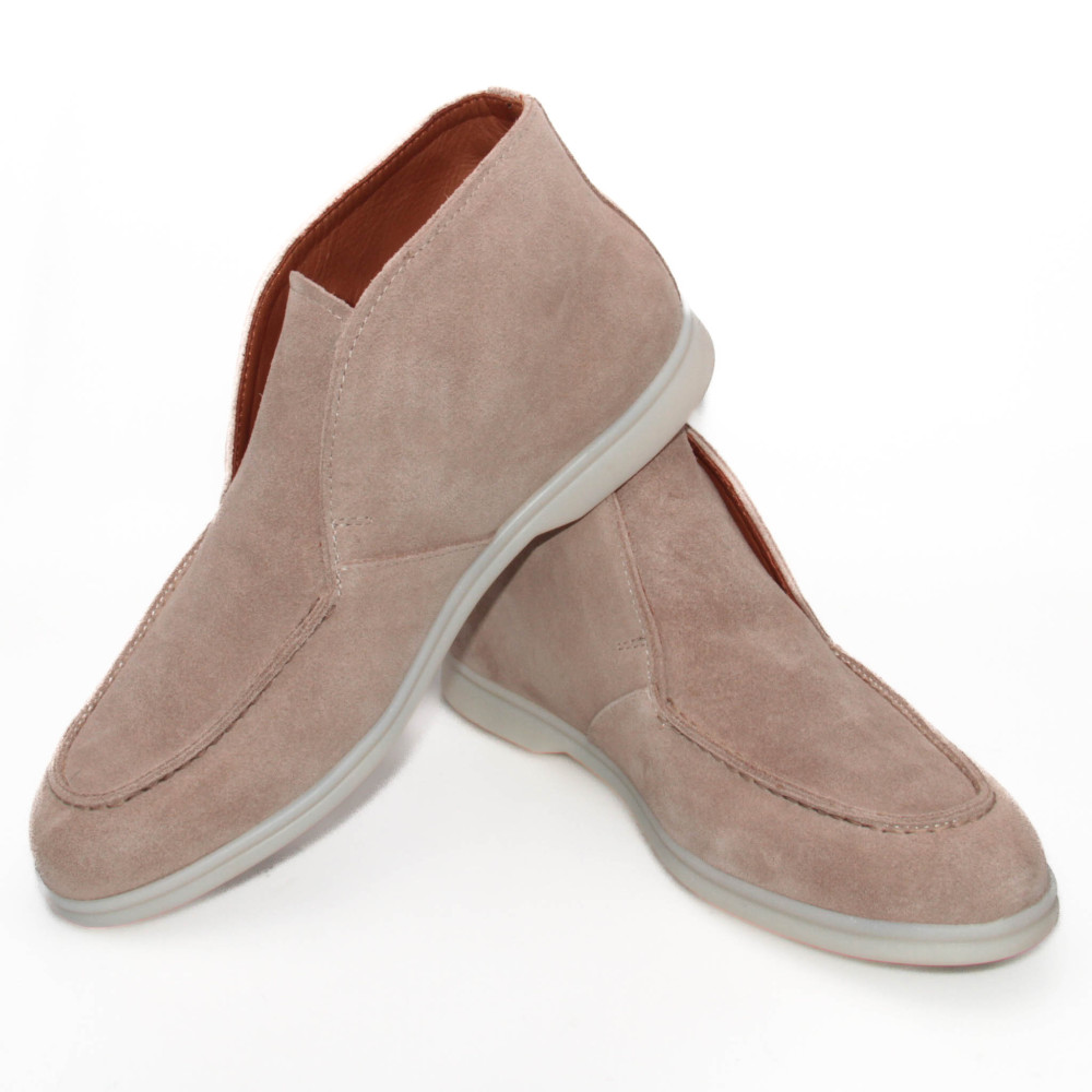 Boots Italy : Beige - Veau Velours