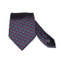 Cravate 100% Soie marine à motifs bordeaux et bleus