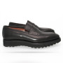 Mocassins New College Noirs Patine Cuir semelle gomme