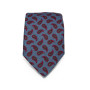 Cravate Laine Base bleue à motifs rouges