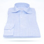 Chemise Lin : Bleu - Slim-Cut - Col Italien Souple (chemise)
